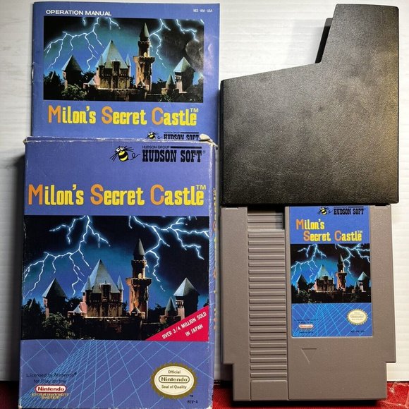 Boxed Million’s Secret CastleNintendo NES Game W/box, manual complete 1987 Mib